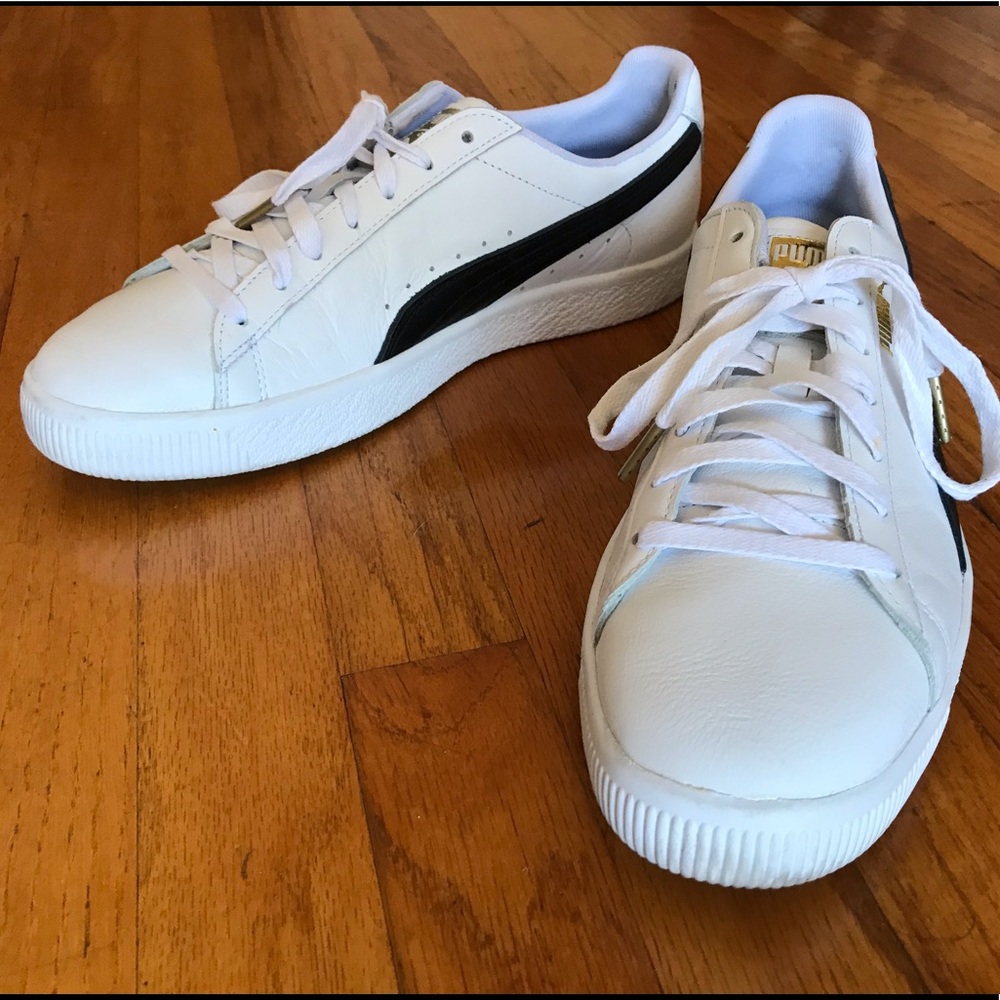 Puma Clyde Core Foil Men White Black Gold 11.5